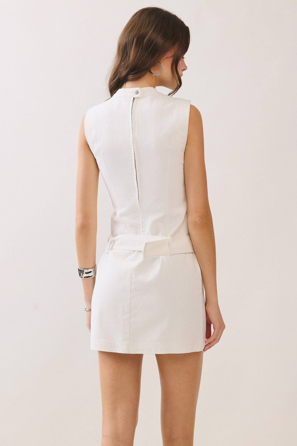 TCEC - CD06674-Matching Belt High Neck Structured Fit Dress