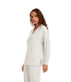 Karen Kane V-Neck Kangaroo Pocket Sweatshirt