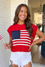 LA Society - LAS Stars and Stripe Dolman Short Sleeve Sweater (S-XL)