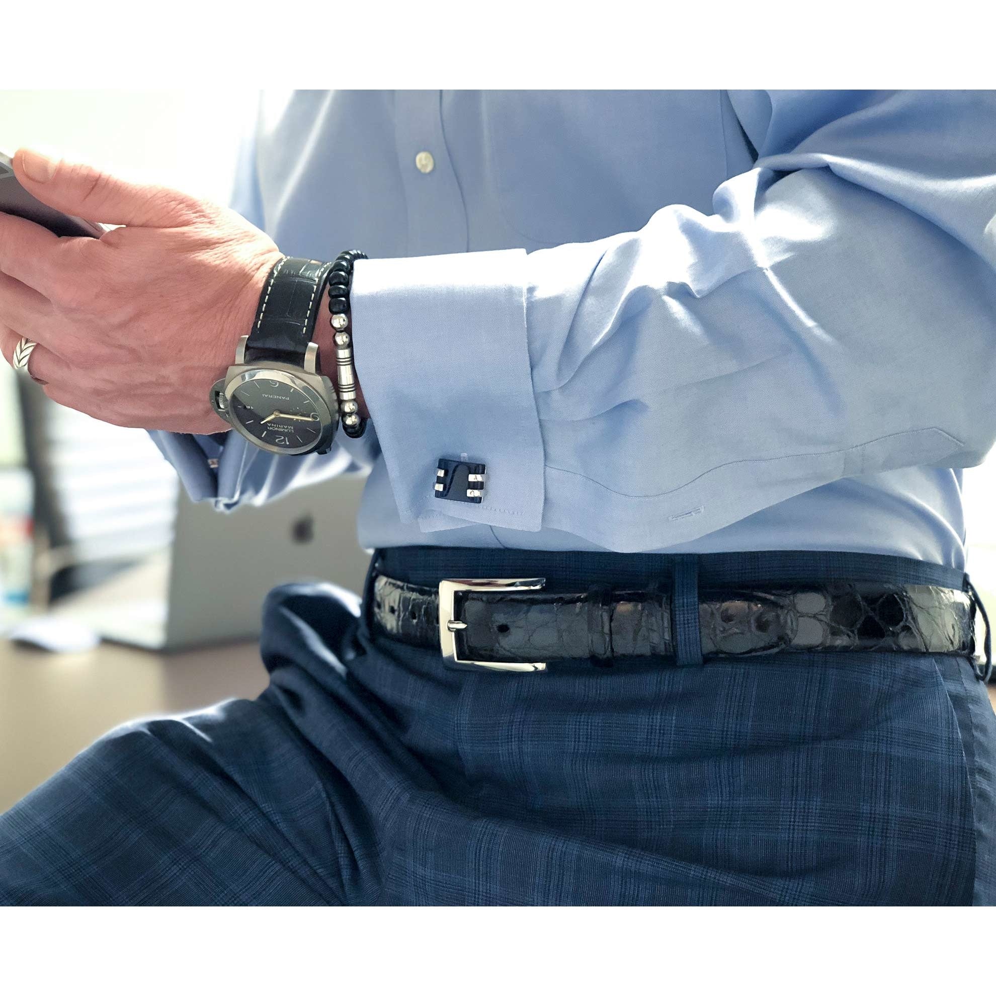 Torino - Genuine American Alligator Belt - Black, Size 32