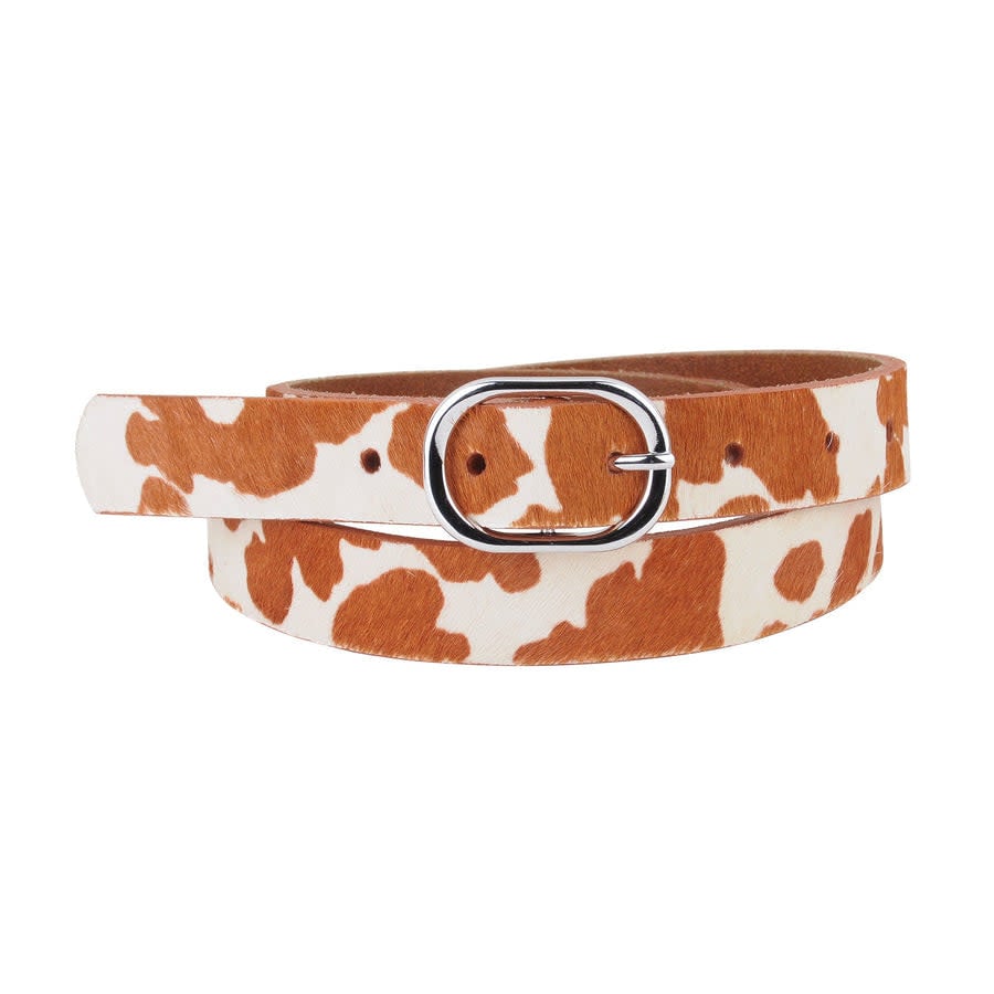 Most Wanted Cow Print Calf Hair Leather Belt