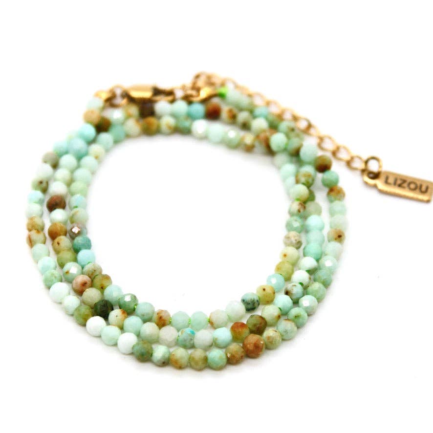 Lizou Short Stone Necklace Opal