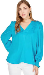 Jade Melody Tam V-Neck Blouse