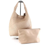 Pretty Persuasions Woven Hobo Bag with Cosmetic Pouch