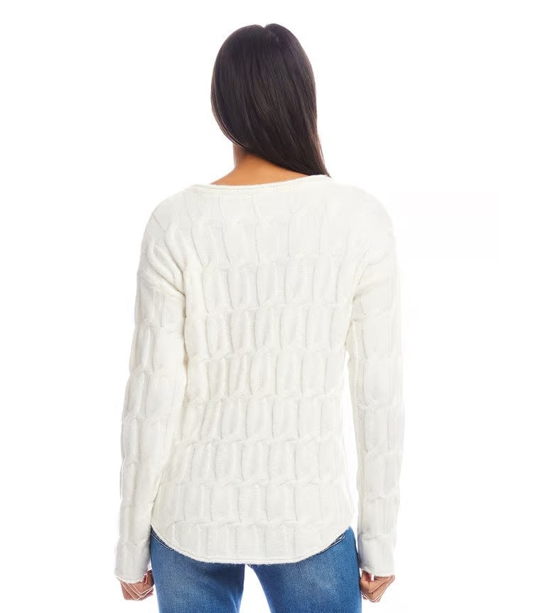 Karen Kane Cable Shirttail Sweater