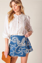 Flying Tomato textured woven skort