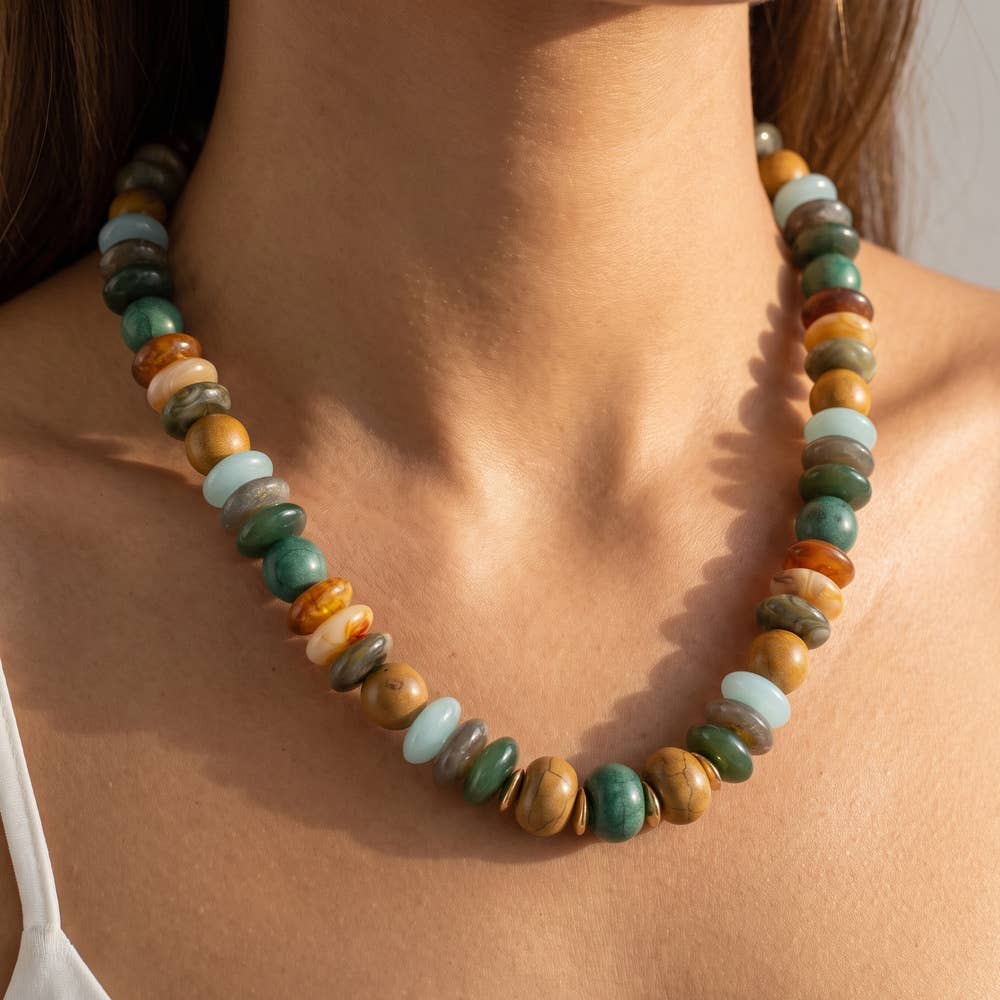 Anarchy Street - Chunky Marbled Bead Statement Necklace