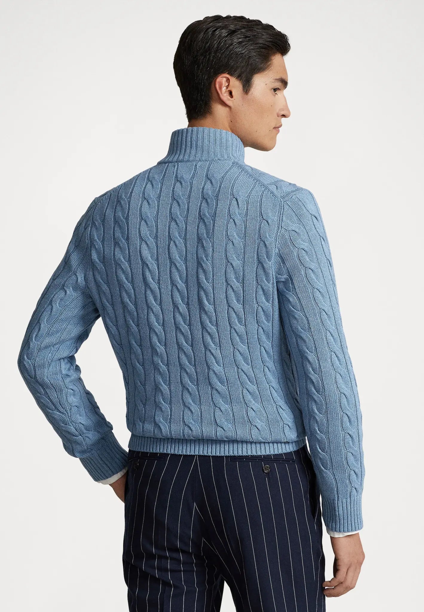 PRL  Cotton Cable Knit Quarter Zip Sweater
