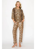 Joh Jelica Sequin Top/Jing Sequin Animal Print Pants Set