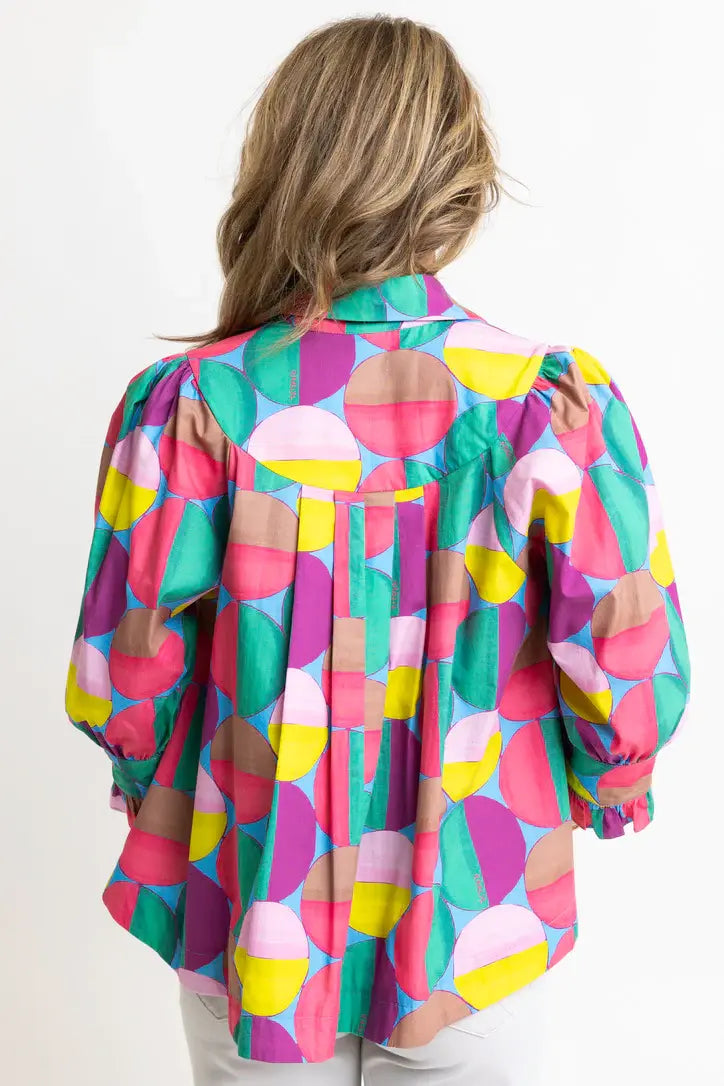 Karlie Modern Pop Button Up Top