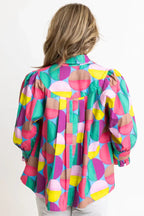 Karlie Modern Pop Button Up Top