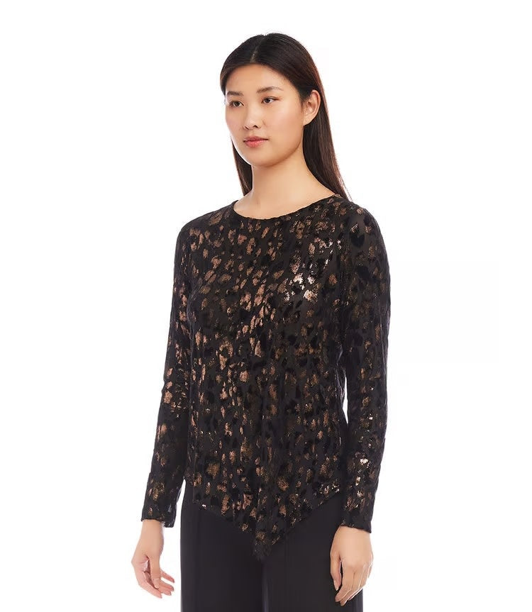 Karen Kane Velvet Burnout Asymmetric Top