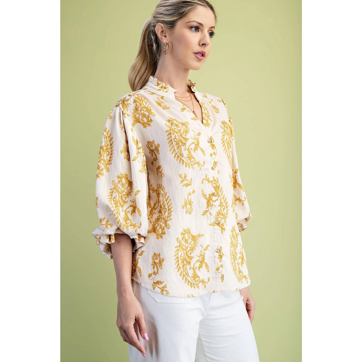 STYLE USA - Balloon Sleeves Blouse