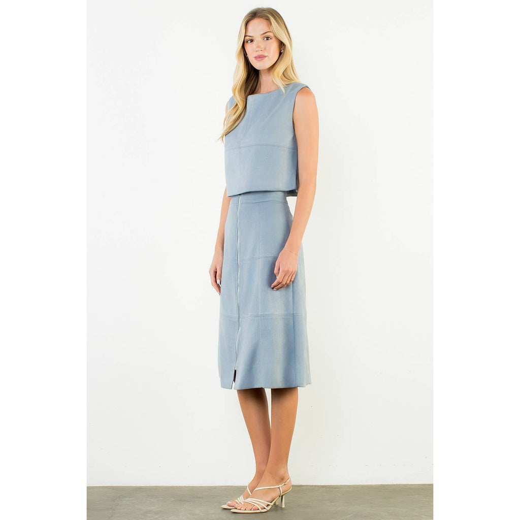 THML - Suede Zipper Skirt