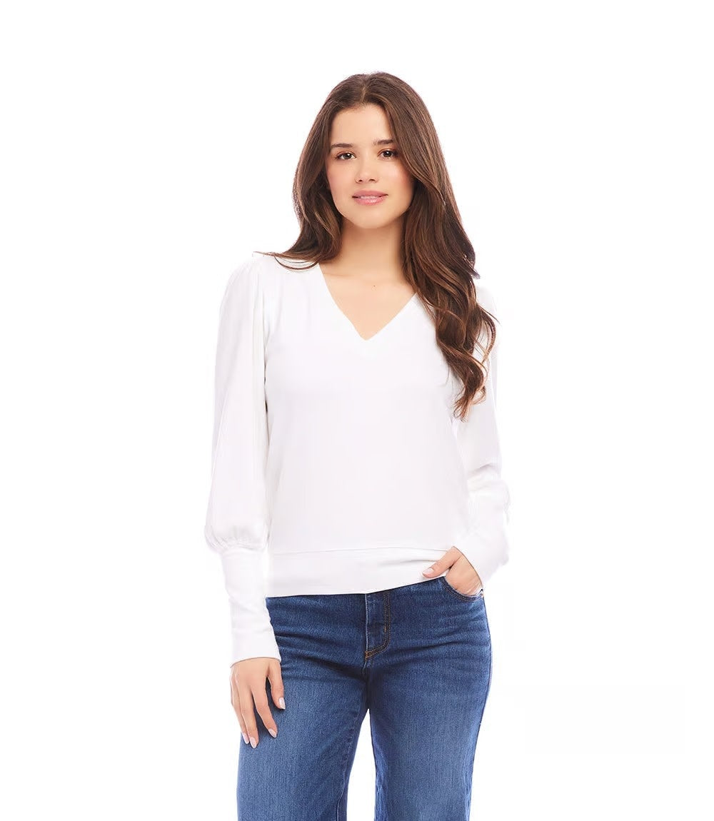 Karen Kane V-Neck Bishop Sleeve Top