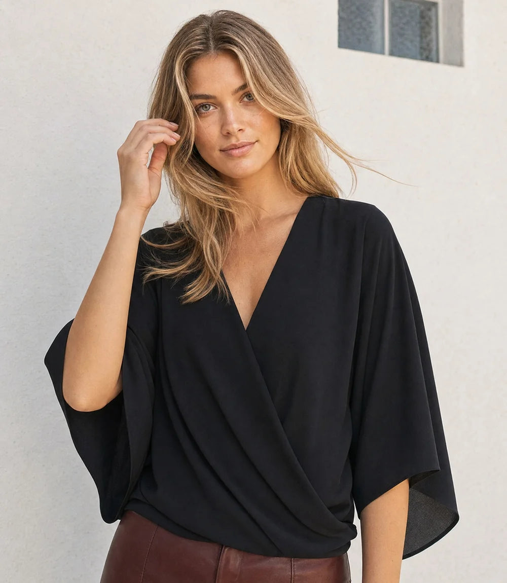 Karen Kane Drape Crossover Top