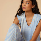Softies Dream Ruffle V-Neck with Cropped Pant Pajama Set