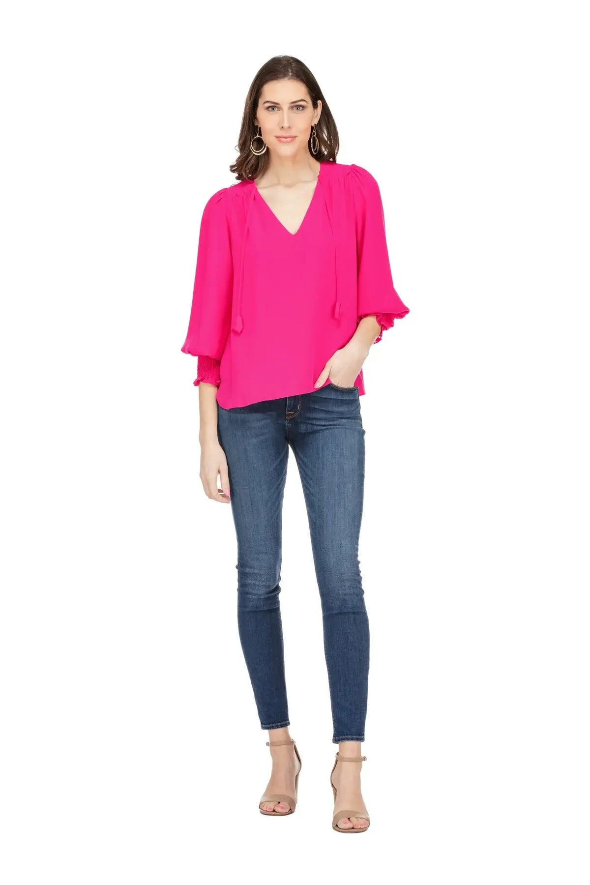 Jade Melody Tam Shirred Shoulder Top