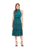 Jade Melody Tam Cinch Waist Halter Dress