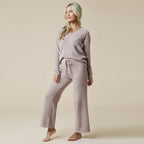 Softies Solid Marshmallow V-Neck Lounge Set