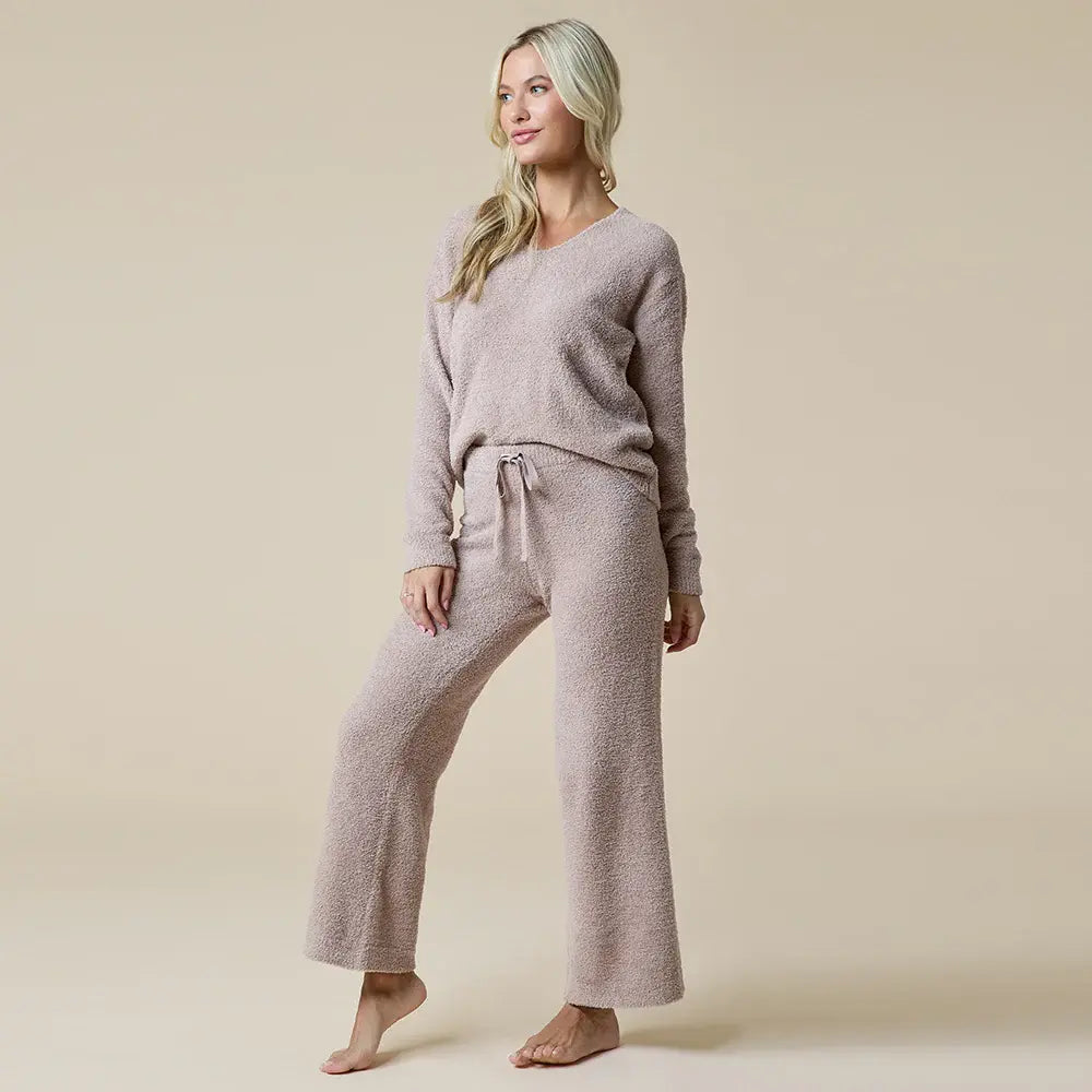 Softies Solid Marshmallow V-Neck Lounge Set