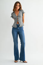 Just Black Denim  Vintage Relaxed Skinny Flare - Dark Denim
