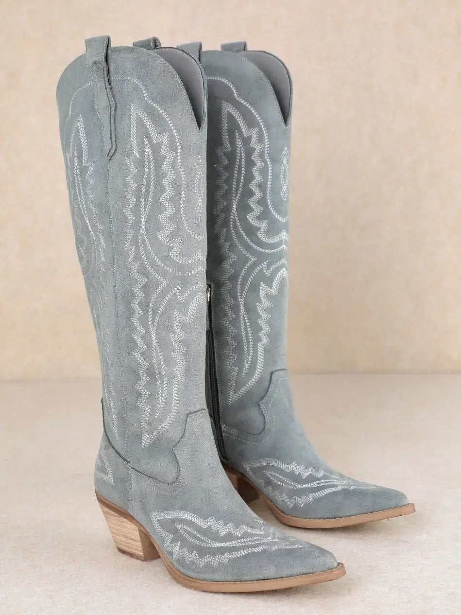 Ccocci Tess-M Western Embroidered Pointed Toe Tall Boots