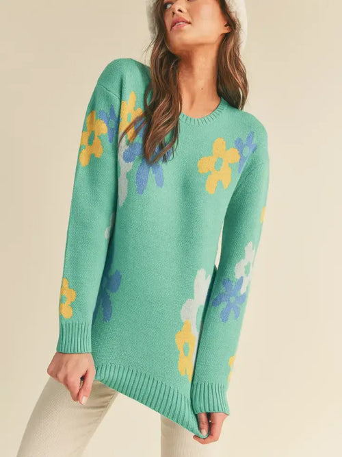 &Merci L/S Flower Pattern Sweater