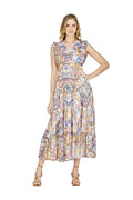Jade Melody Tam Ruched V-Neck Maxi Dress