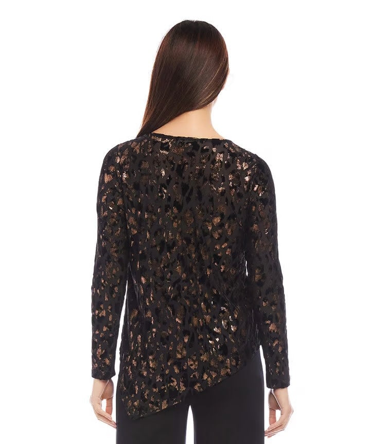 Karen Kane Velvet Burnout Asymmetric Top