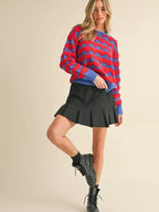&Merci Embroidery Heart Crew Neck Sweater