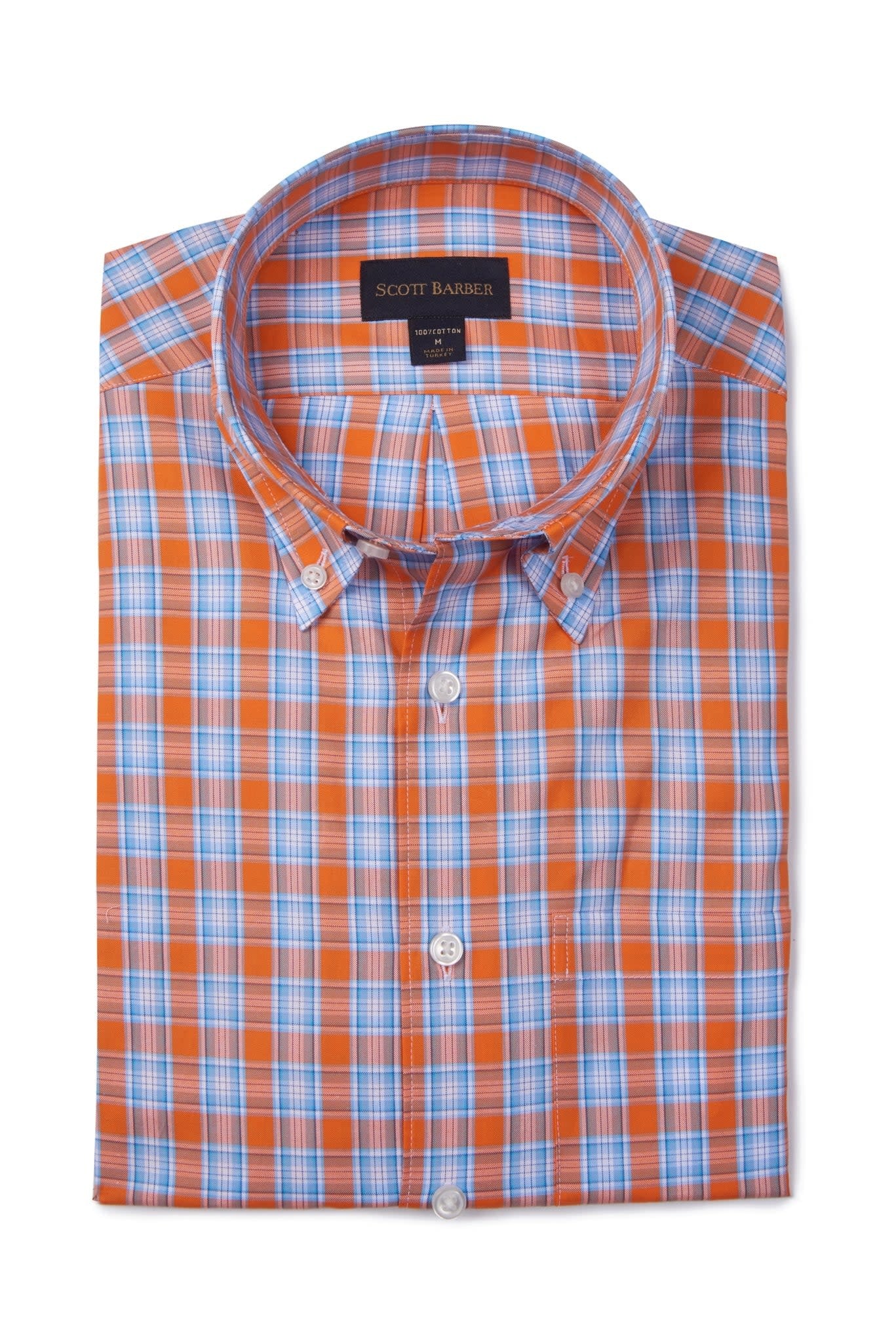 Scott Barber Fine Plaid Oxford Shirt