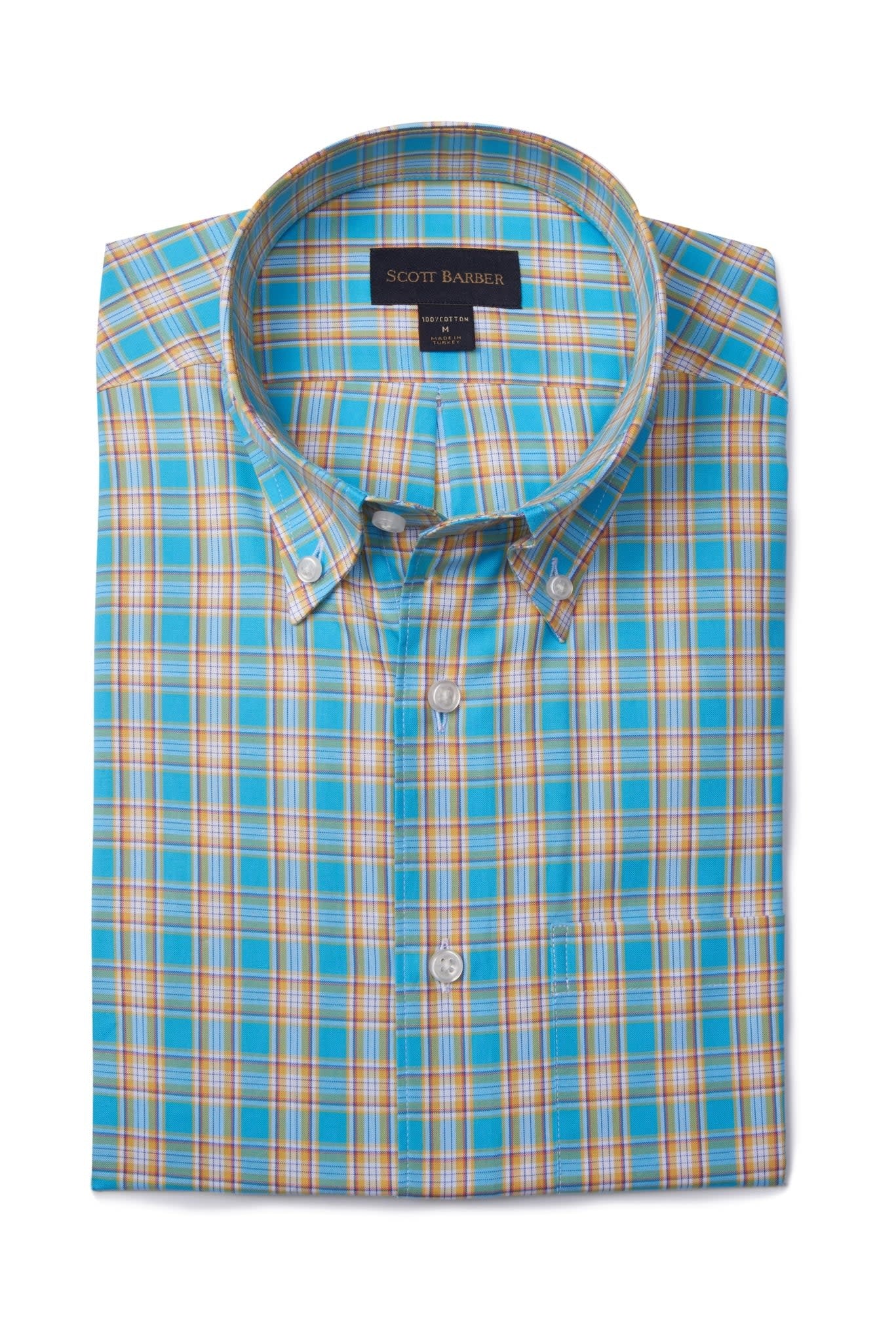 Scott Barber Fine Plaid Oxford Shirt