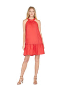 Joy Joy Trim Tie Neck Halter Dress