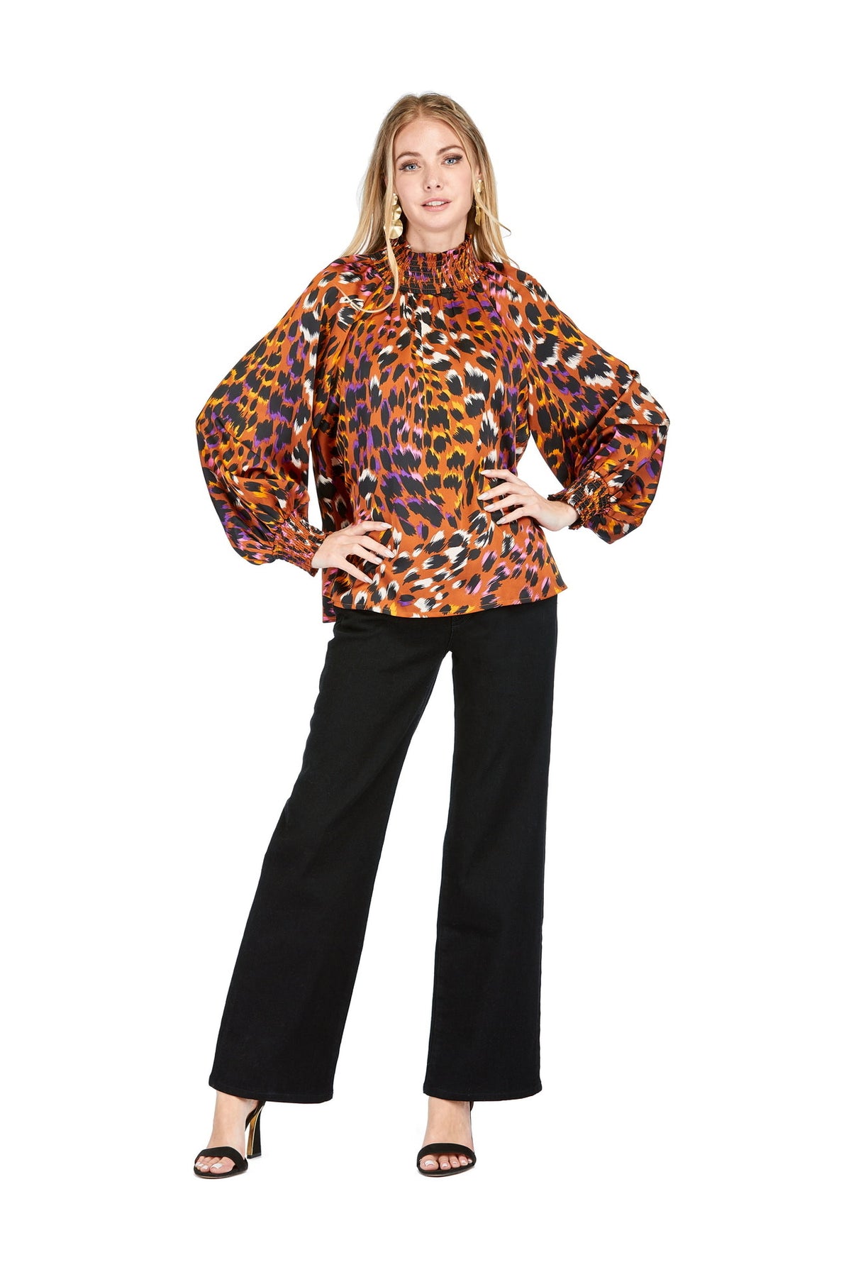Joy Joy Elastic Neck Top