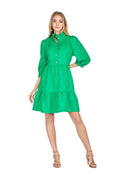 Jade Melody Tam Stand Collar Tiered Dress