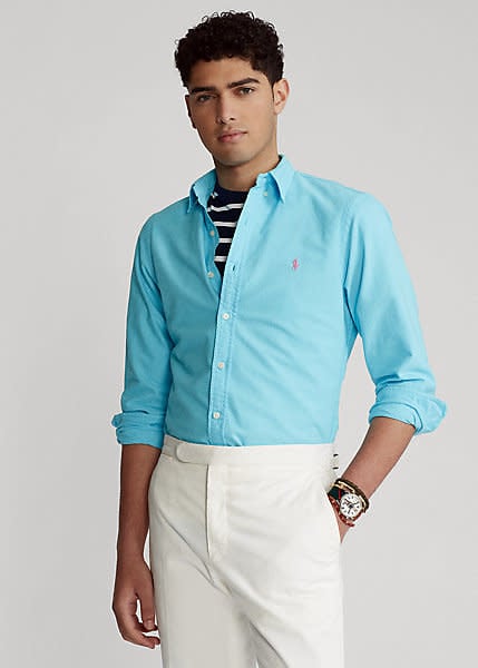 PRL Classic Fit Garment-Dyed Solid Oxford Shirt