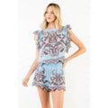 THML - Ruffle Sleeves Embroidery Detail Top