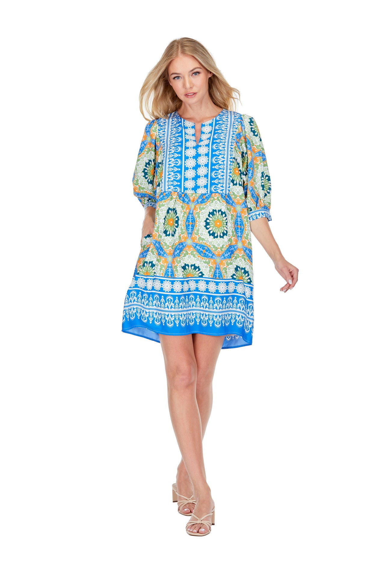 Joy Joy Yoked Short Sleeve Dress
