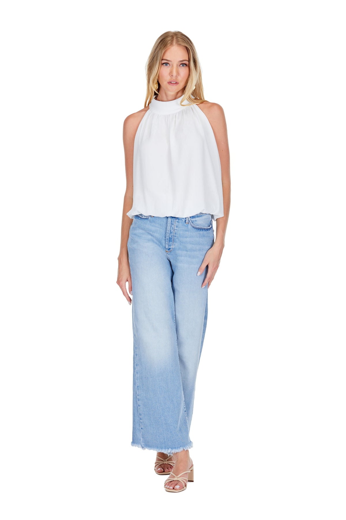 Joy Joy Bubble Hem Halter Top
