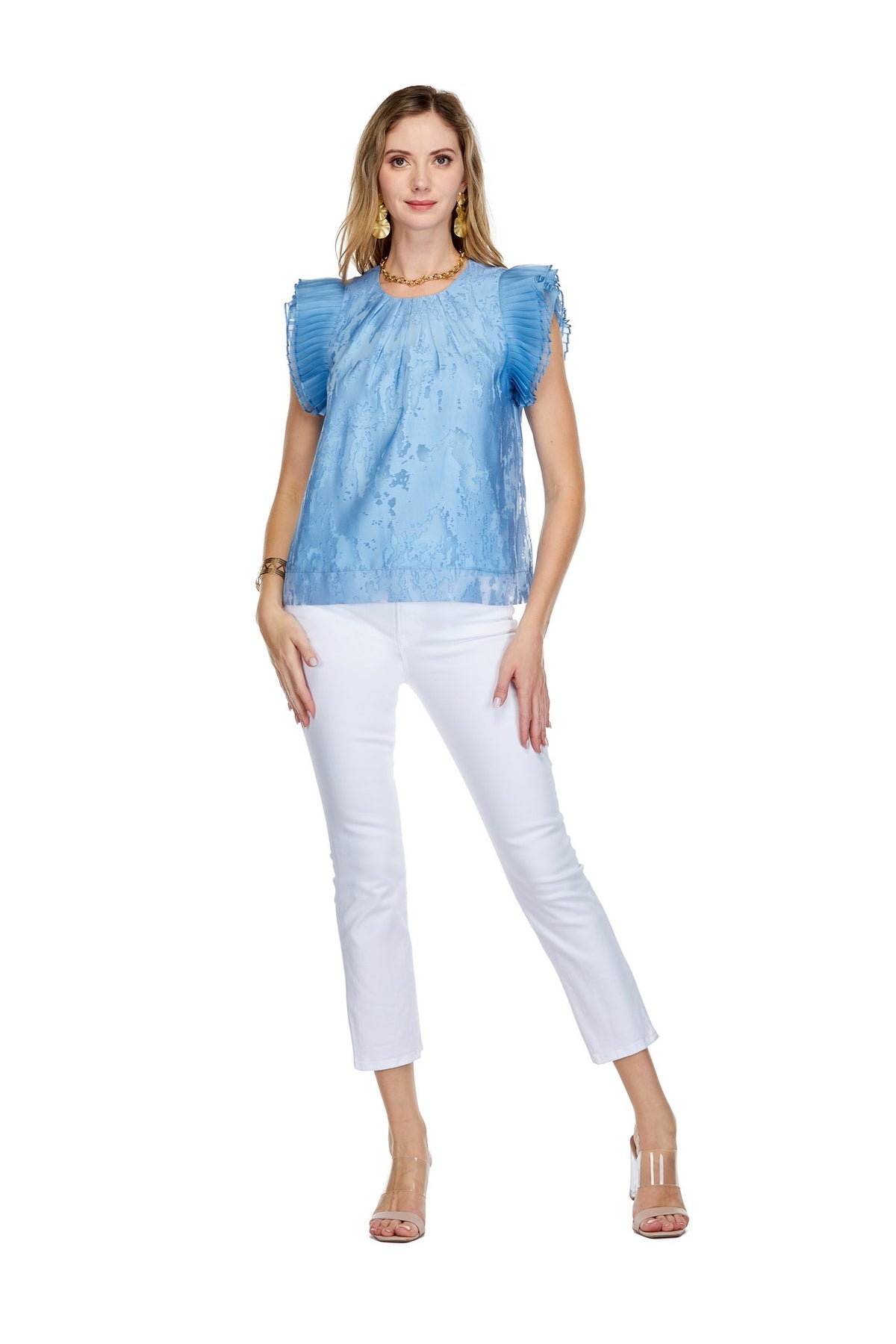 Jade Melody Tam Burnout Organza Top