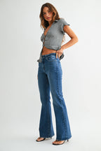 Just Black Denim  Vintage Relaxed Skinny Flare - Dark Denim