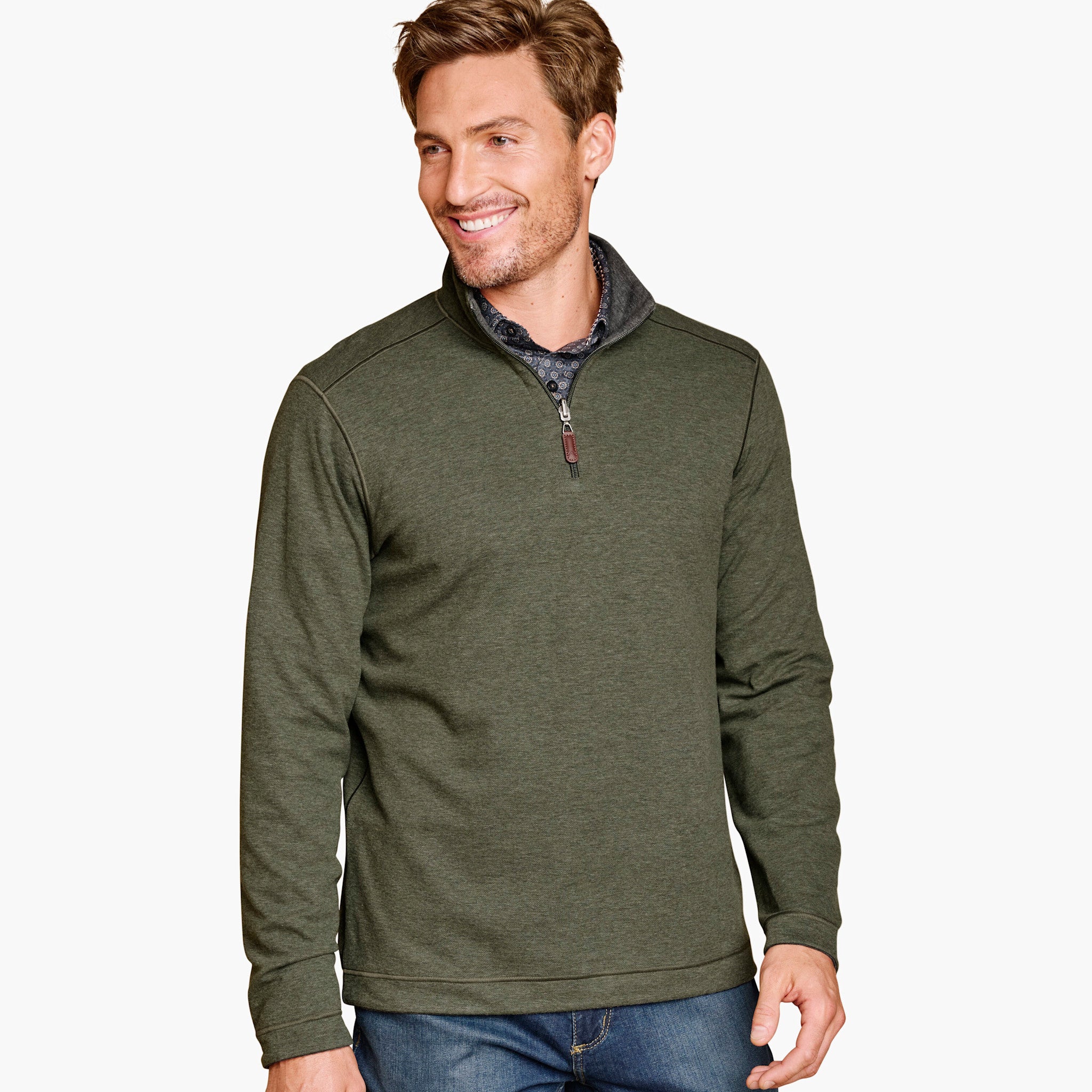 Johnston & Murphy Icon Reversible Solid Quarter Zip