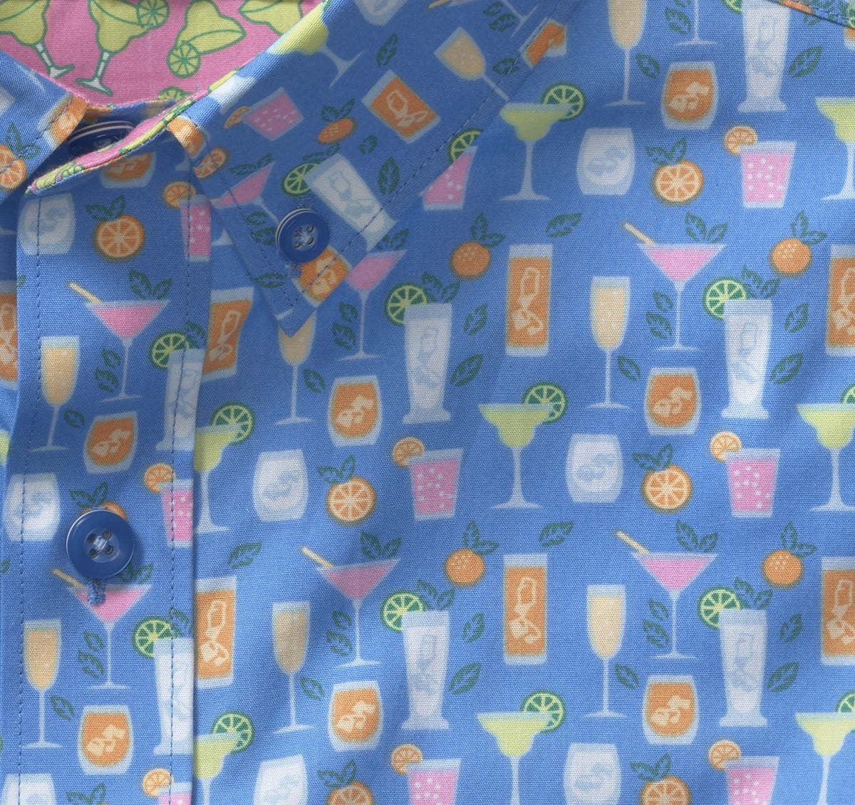 Johnston & Murphy Short Sleeve Printed Cotton Shirt