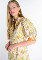 Uncle Frank Bordered Block Print Shift Dress