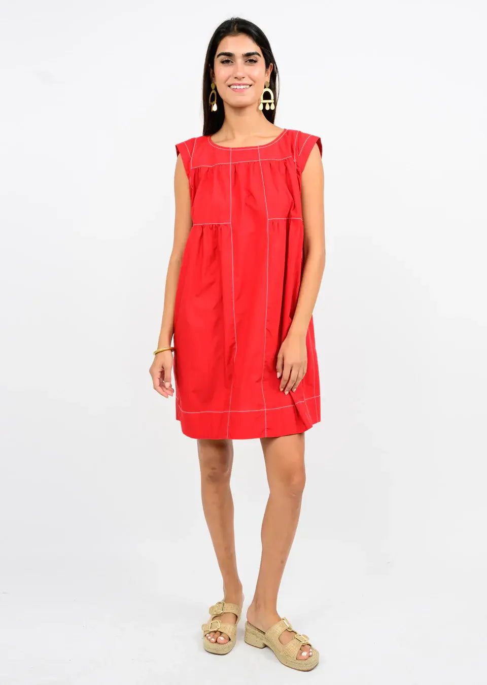 Ivy Jane Topstitched Tiered Dress