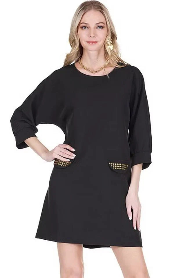 Joy Joy Gold Stud Kimono Dress