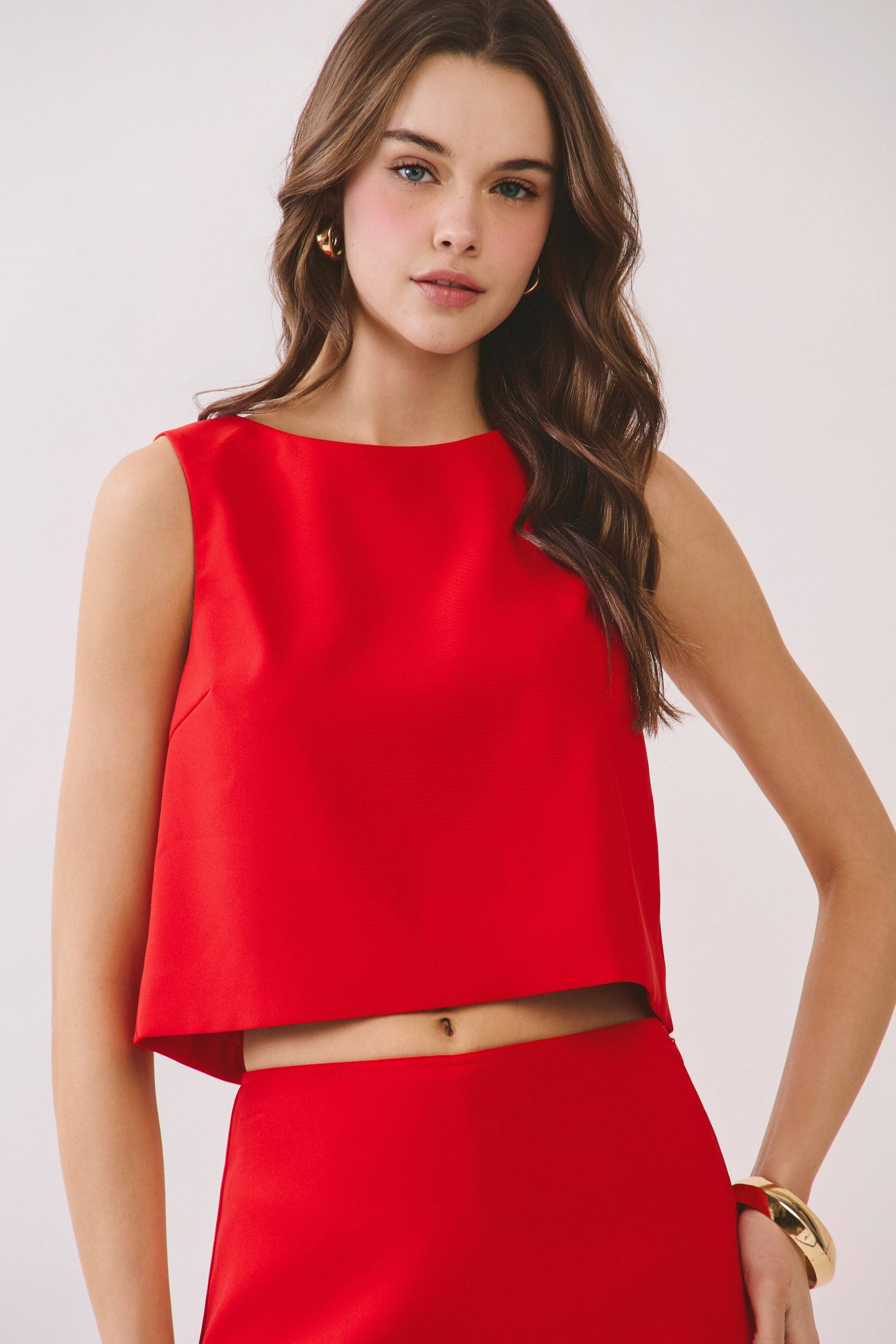 TCEC - CT9976-Back Bow Ties Sleeveless Crop Top