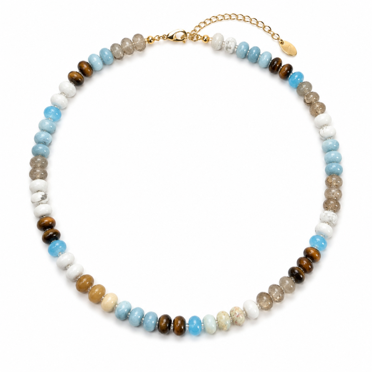 Ellison+Young Color Garden Beaded Necklace – Natural Stone Beads Mix