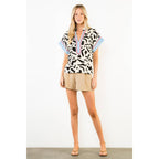 THML - Short Sleeve Abstract Pattern Top